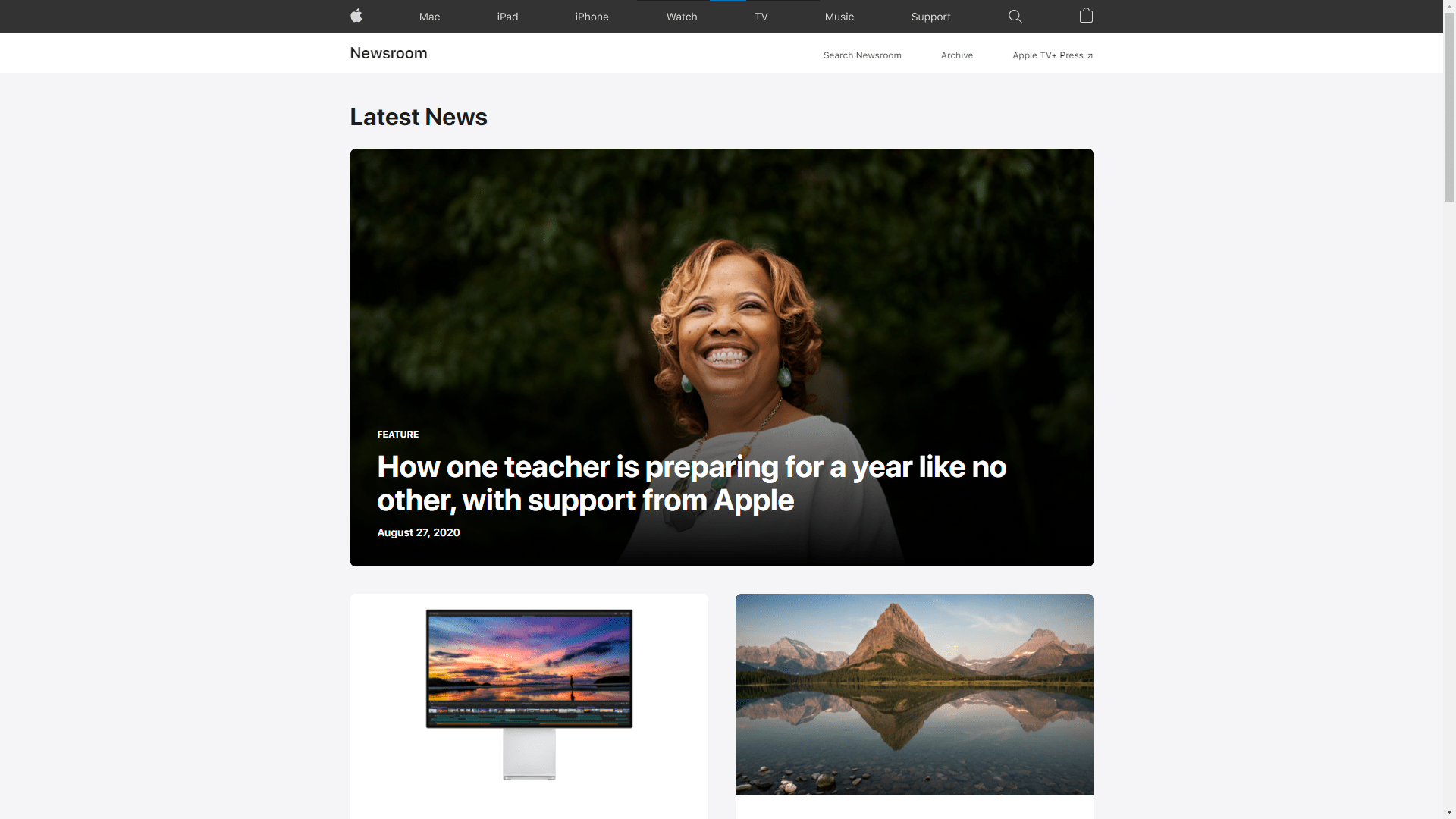 Apple Newsroom's UI is Updated Mr. Will