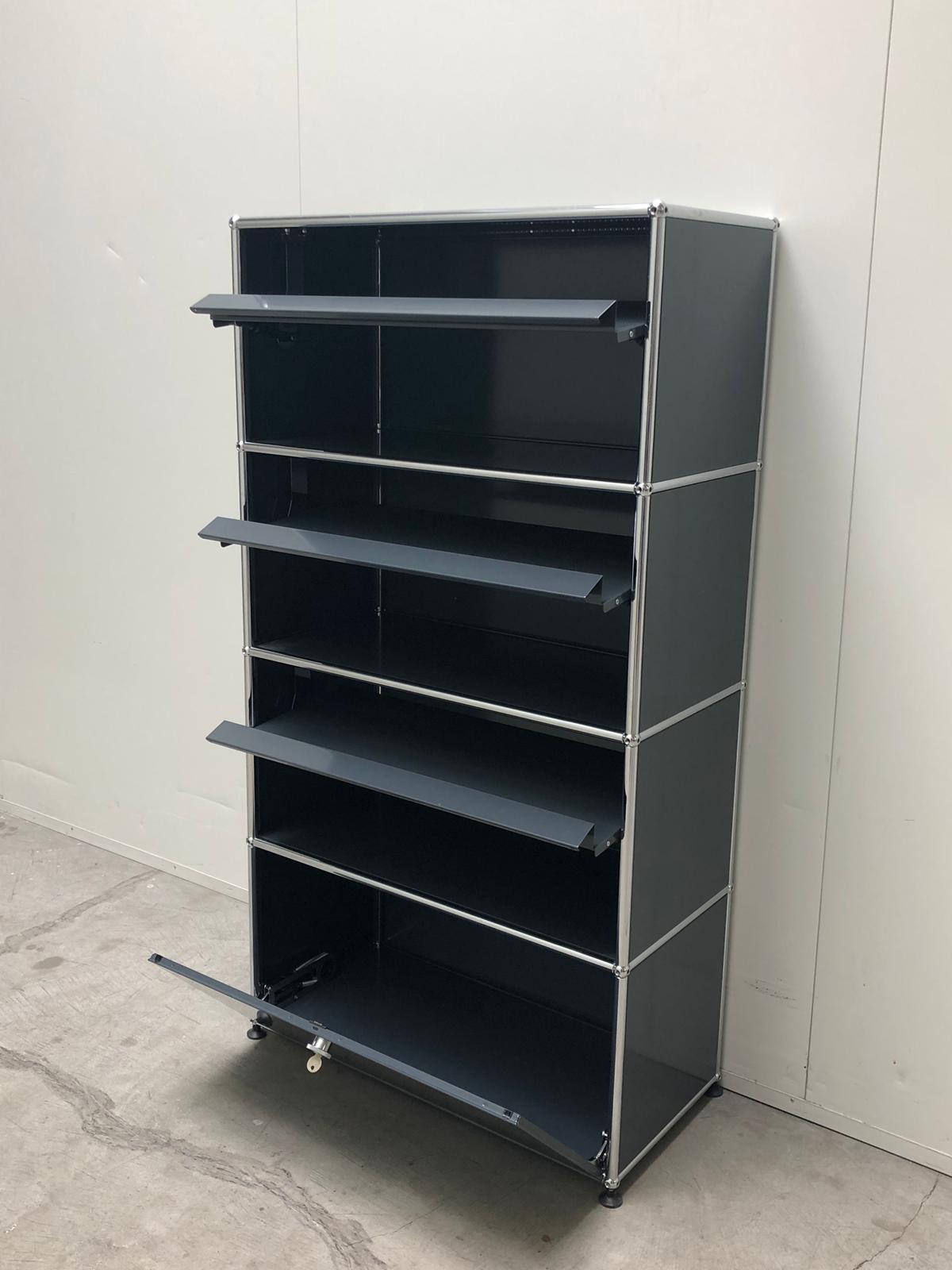 USM Haller Regal 1 breit und 4 hoch anthrazitgrau MS Möbelhandel