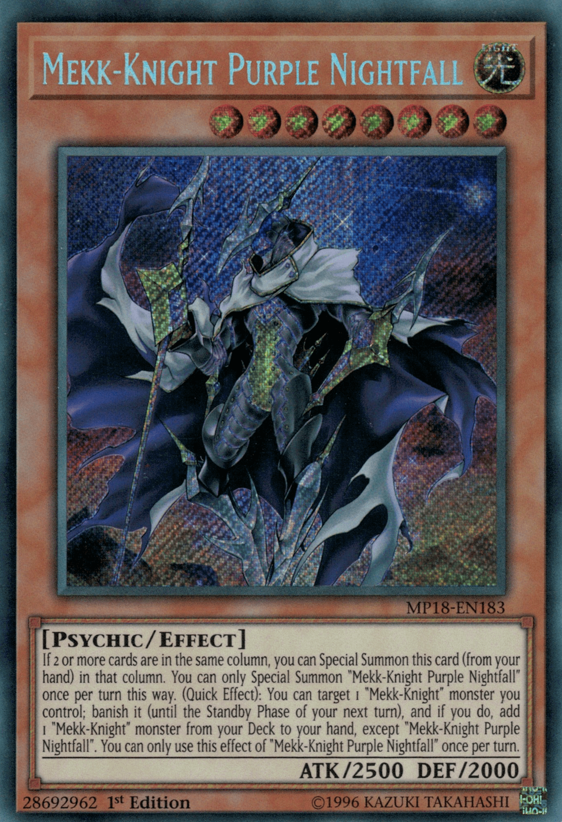 MekkKnight Purple Nightfall Yugipedia YuGiOh! wiki