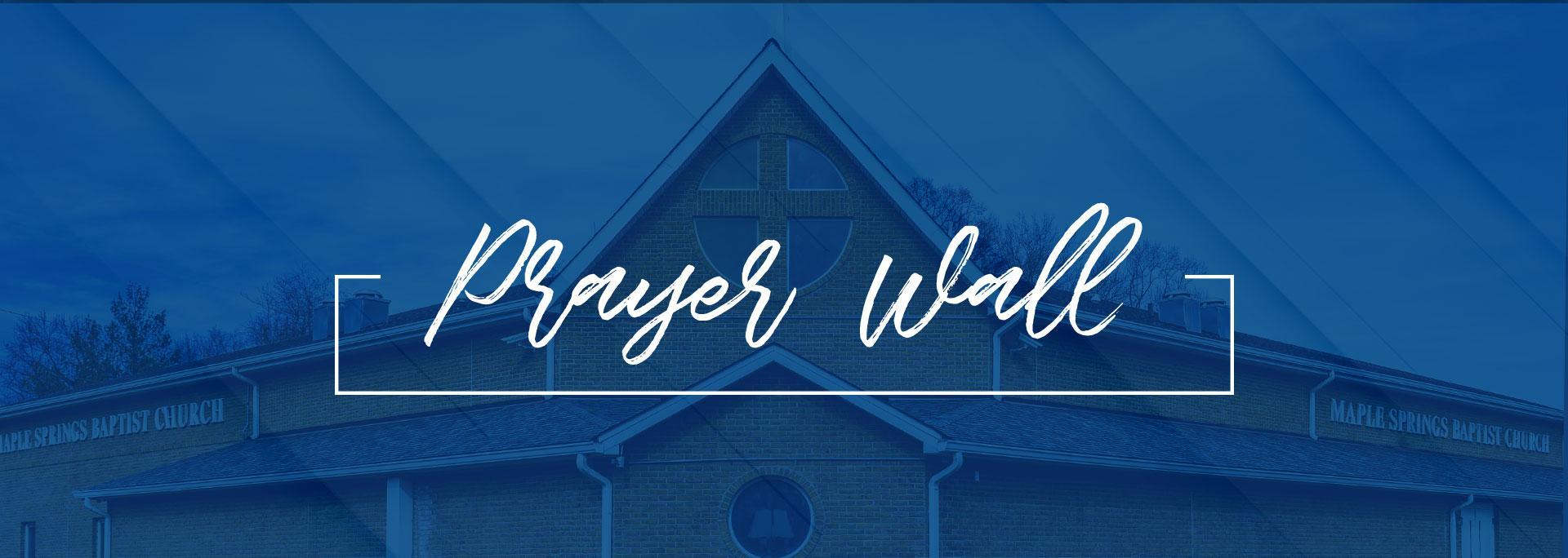 Submit Prayer Request Maple Springs Baptist Church