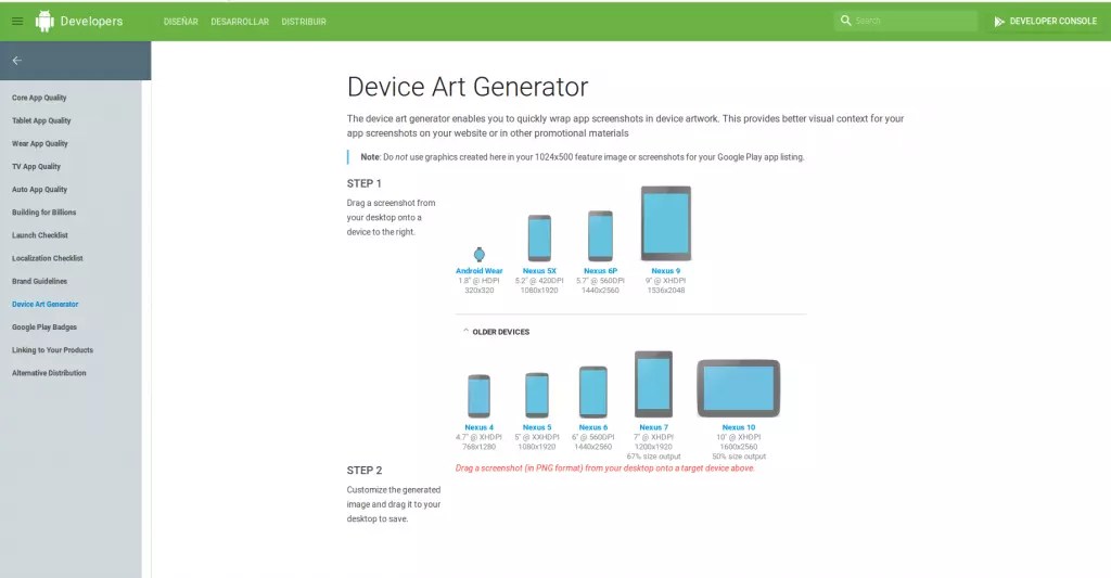 Enmarcar un pantallazo de tu app con Device Art Generator