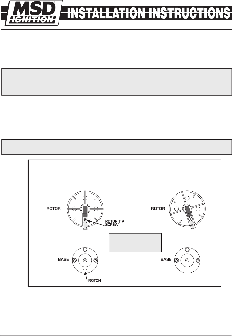 Msd 8457 Rotor, Includes Base, Fits LP CT Distributors User Manual download pdf