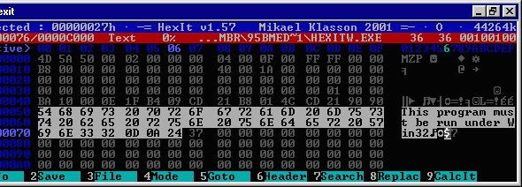 Editores hexadecimales MSDOS Club