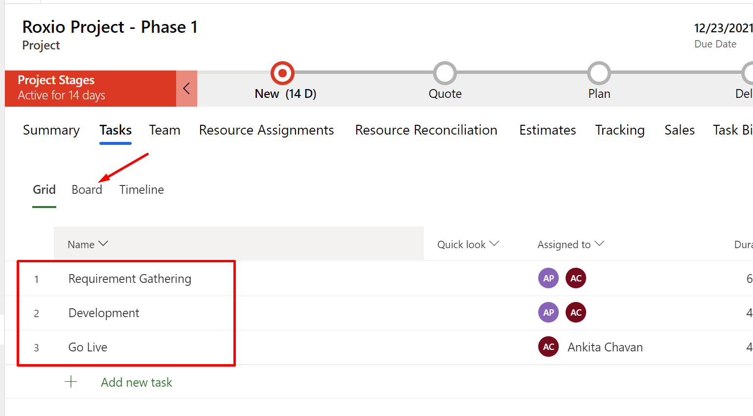 Project Buckets for Projects Tasks in Dynamics 365 Project Operations