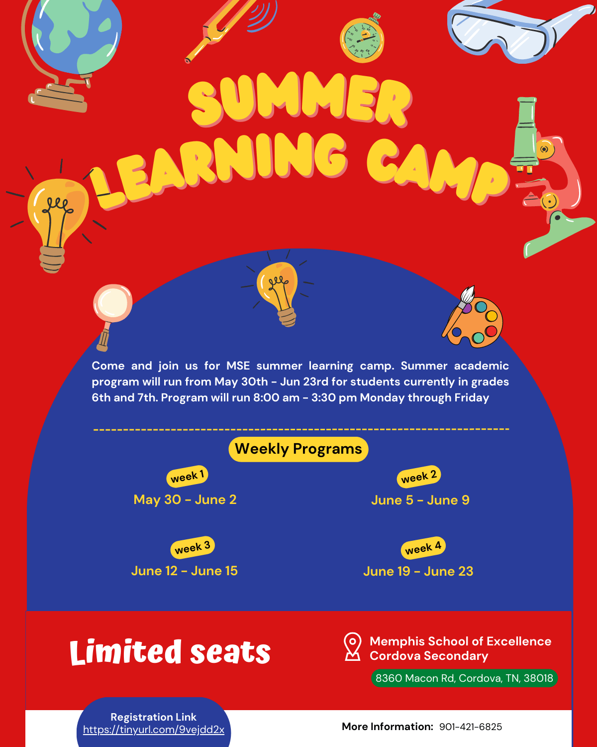 Summer Learning Camp Application Memphis School of Excellence Cordova