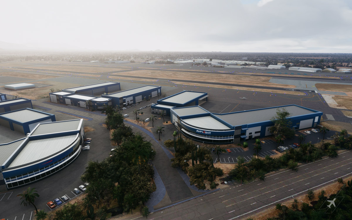 Take a look into this detailed recreation of Falcon Field Airport, one