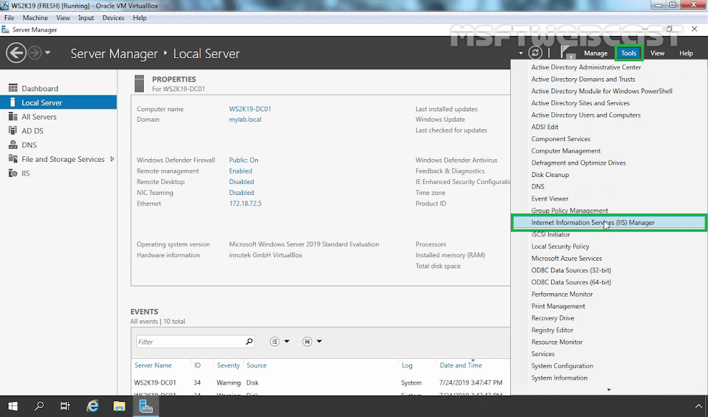 How to Create and Bind a Self Signed Certificate in IIS 10