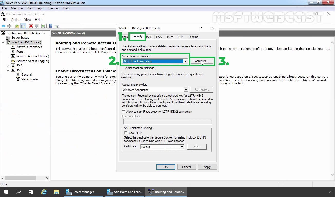 Configure Radius Server for VPN on Windows Server 2019.
