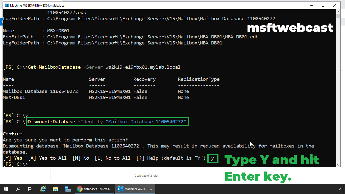 Move and Rename Default Mailbox Database Path in Exchange 2019