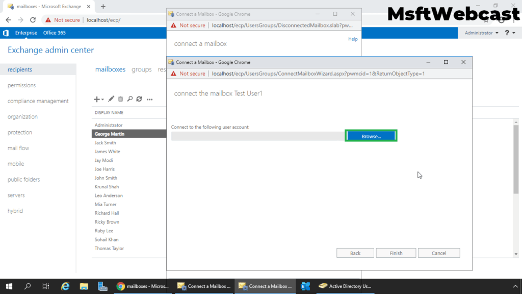 How to Connect a Disabled Mailbox in Exchange 2019