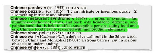 “Chinese Restaurant Syndrome” An Outdated and Xenophobic Term MSGdish