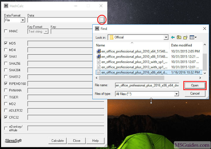 Using HashCalc tool to check file integrity