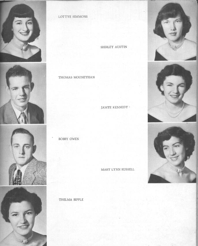 Algoma Class of 1954 Pontotoc County Mississippi
