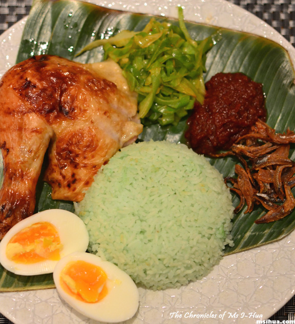 Pandan Nasi Lemak with Pandan Roast Chicken Recipe Ms I
