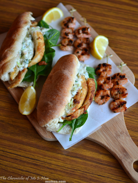 Jamie Oliver Inspired Fish Burgers with a side of Grilled Prawn Skewers