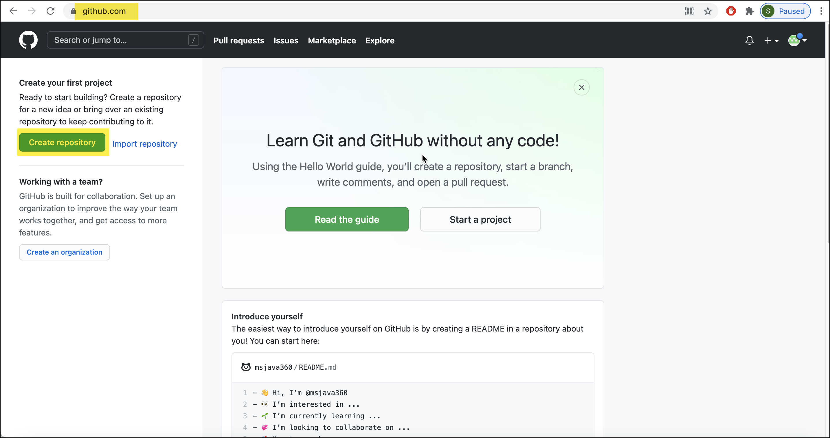 Git and GitHub End to End MS Java 360