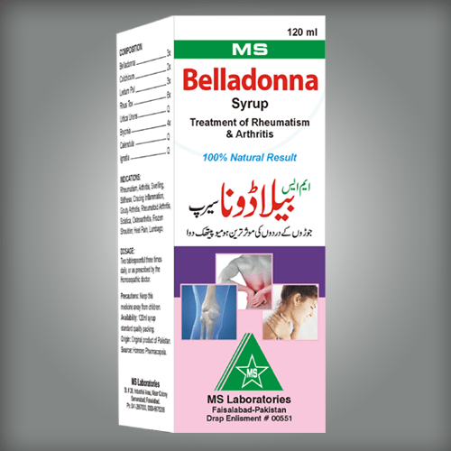 Belladonna Syrup Treatment of Rheumatism and Arthritis mslaboratories