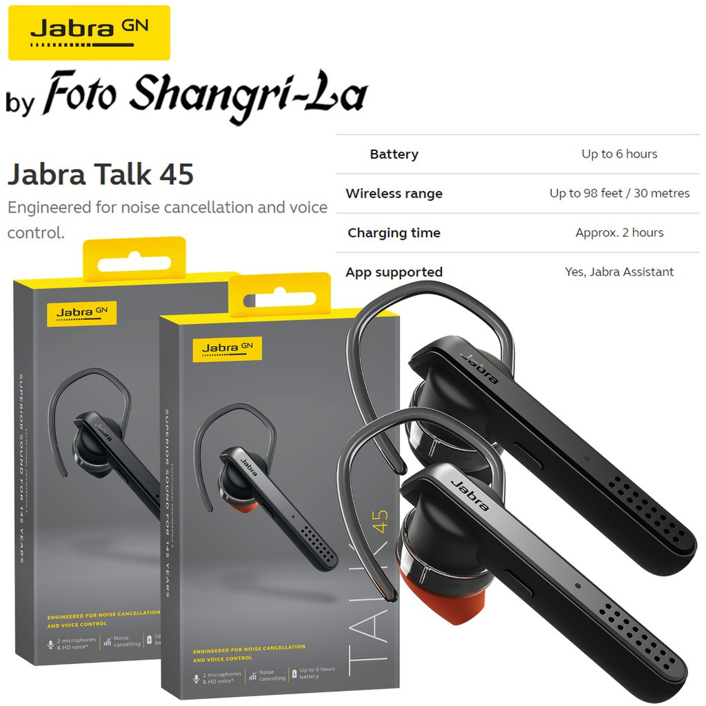 Jabra Talk 45 Mono Headphone noise cancellation & HD voice control