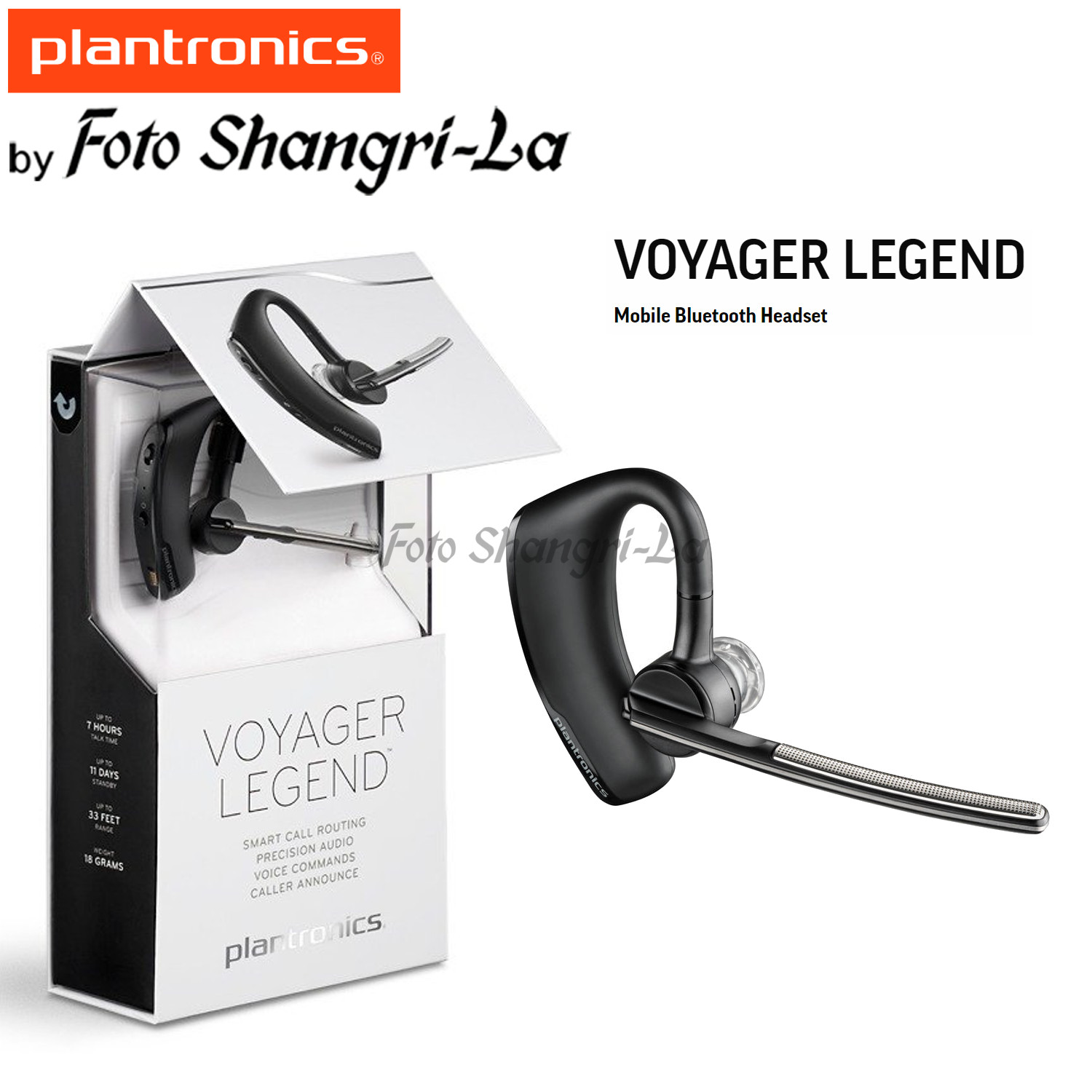 Plantronics Voyager Legend Bluetooth Mono Headset with Wind / Noise