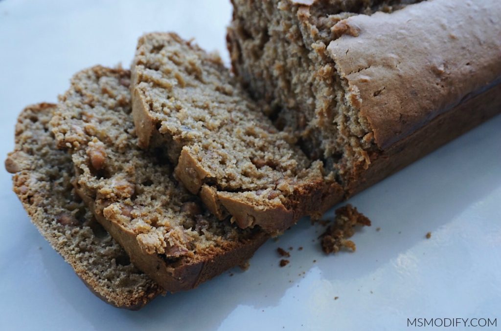 {gluten free} Peanut Butter Banana Bread MsModify