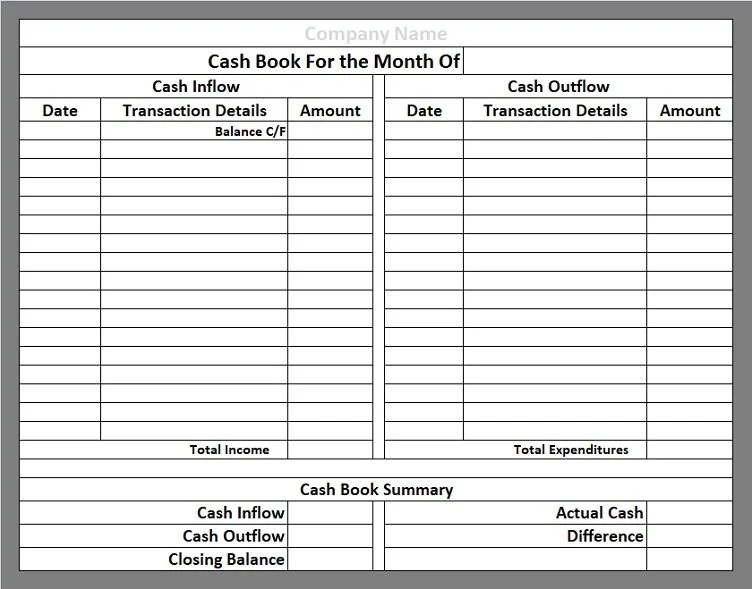 ReadyToUse Cash Book Template in Excel MSOfficeGeek ReadyToUse Cash Book Template in Excel MSOfficeGeek