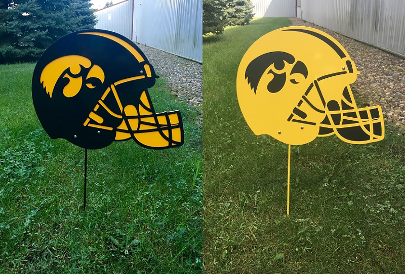 Hawkeye Helmet Yard Stake Mississippi Laser