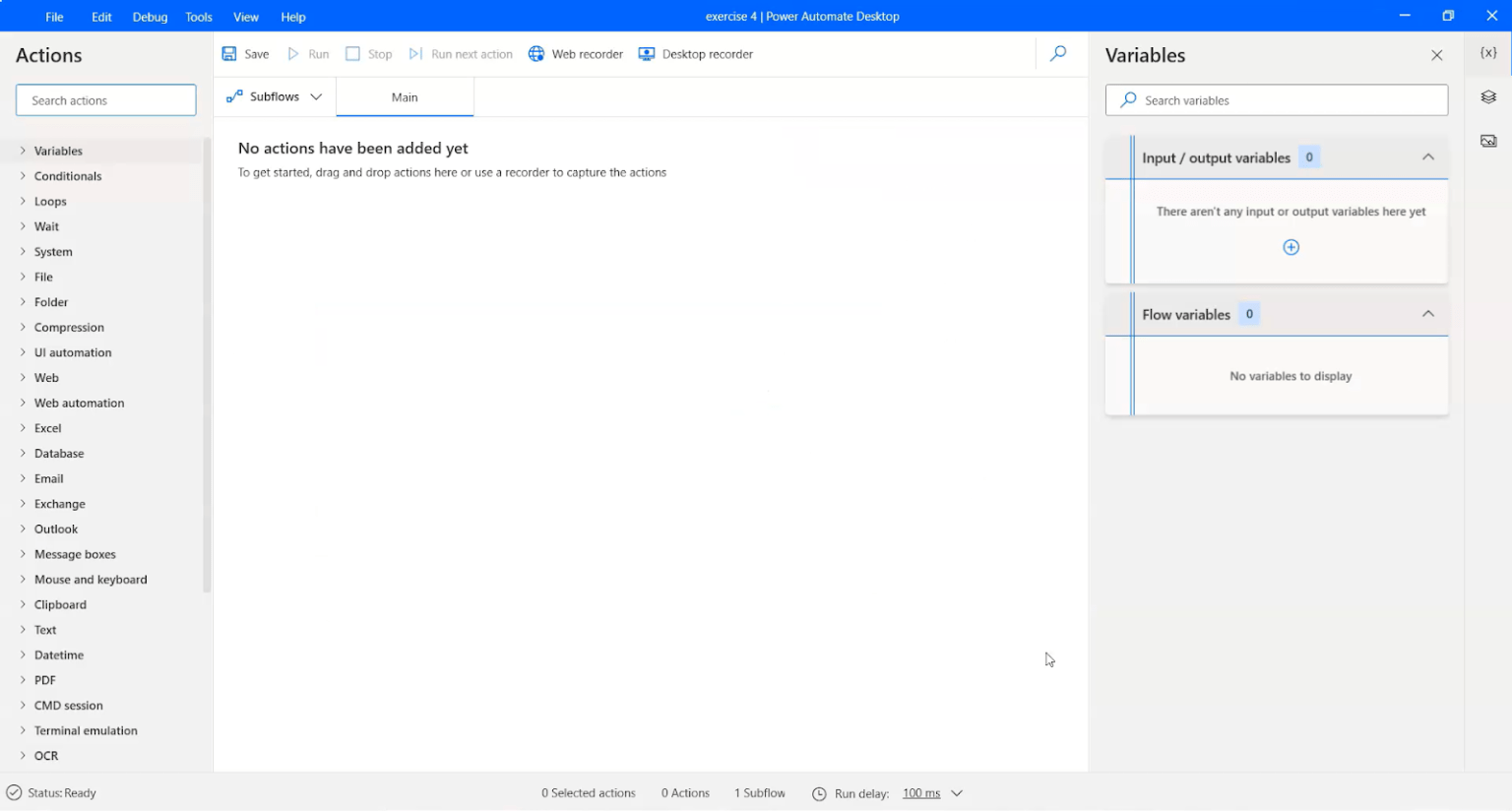 Microsoft Power Automate desktop tutorial for beginners – Interface ...