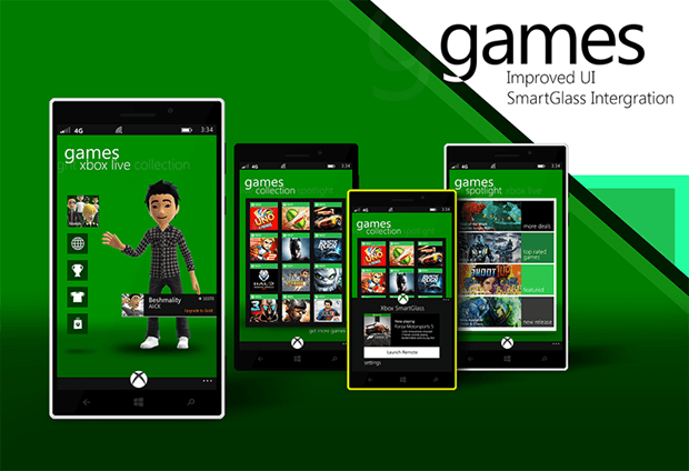 Windows Phone 8.1də yenilənmiş Games Hub sızması MSPoweruser