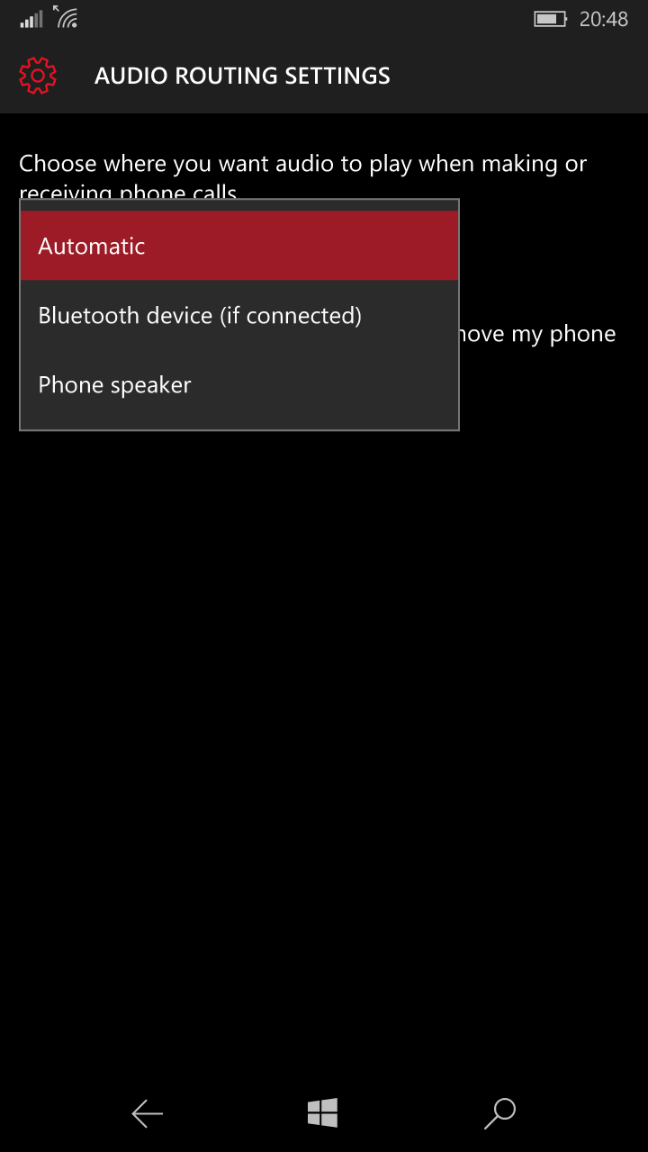 Windows 10 Mobile is getting Call Audio Routing option in Redstone