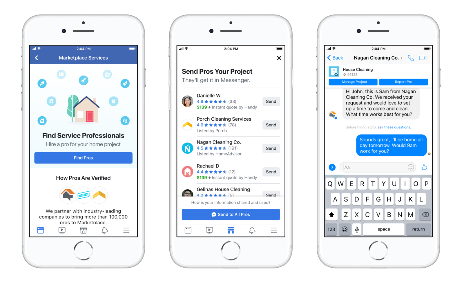 Facebook's Marketplace now lets you hire homeservice