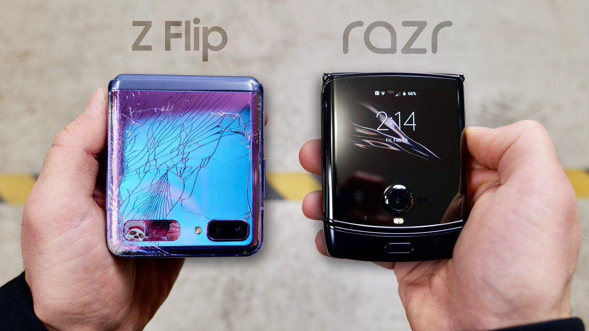 Watch the Samsung Galaxy Z Flip and Motorola Razr get drop