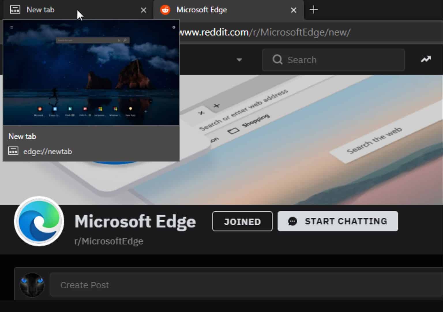 Latest Microsoft Edge Canary build comes with the new "Tab