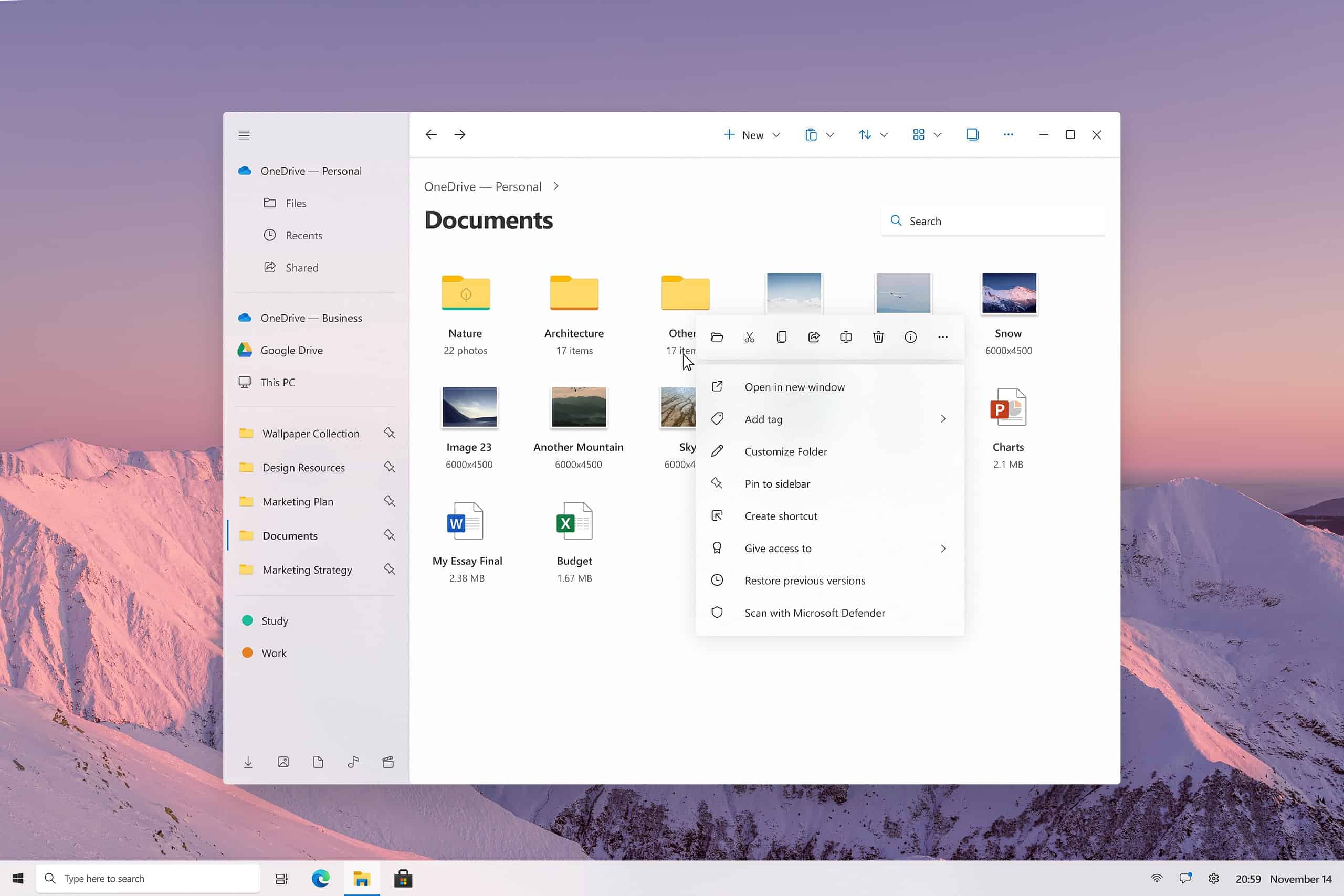 Windows 10 File Explorer concept suggests virtual and tagged folders