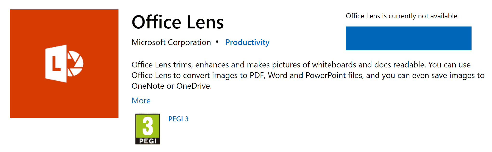 Microsoft removes Office Lens from the Microsoft Windows Store