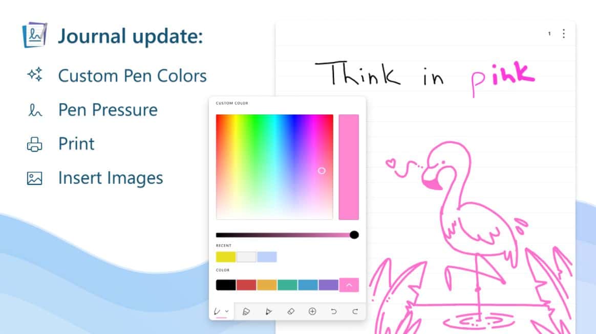 Microsoft Garage's Journal app gets a major update with print support