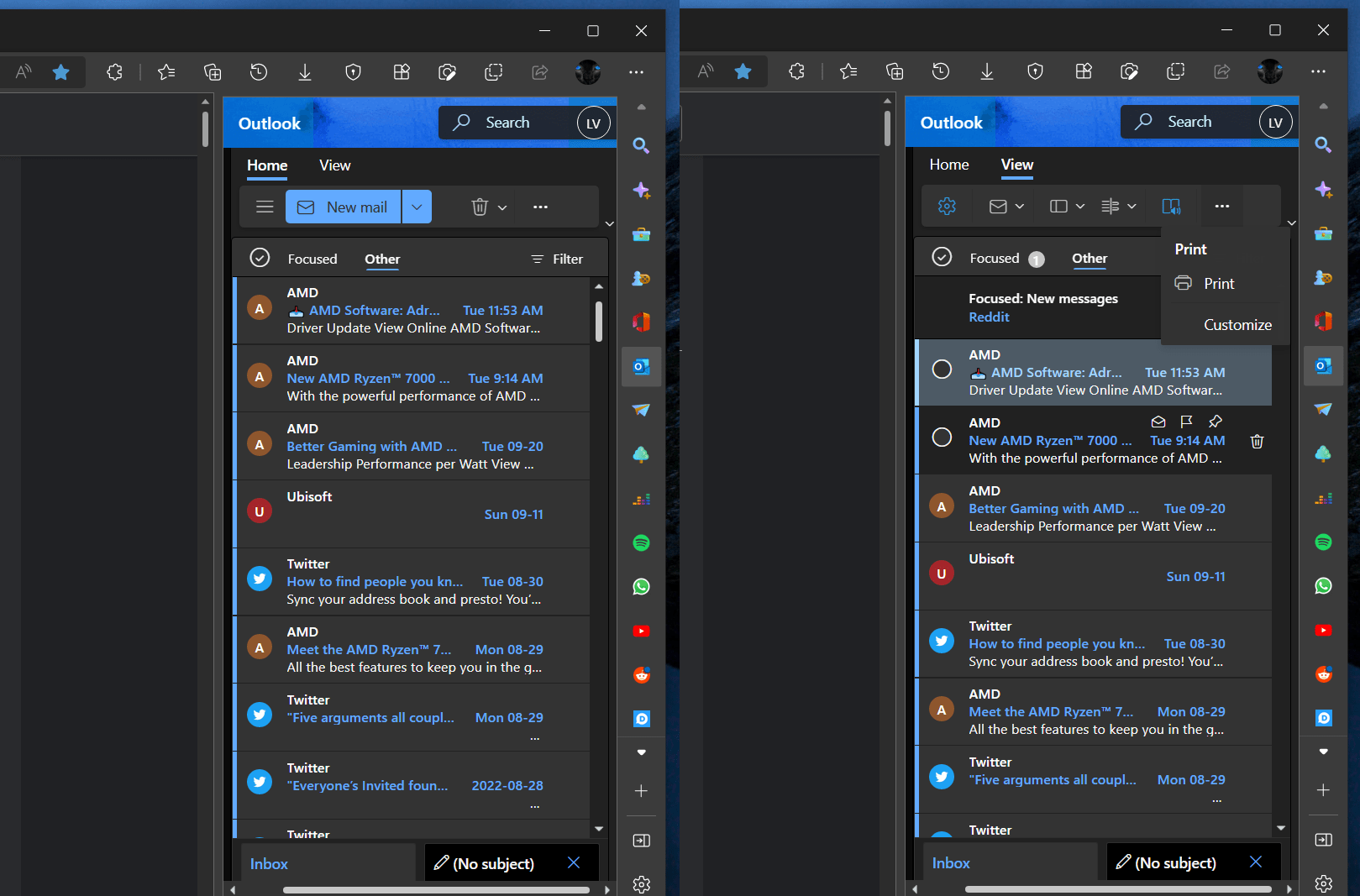 Microsoft Outlook for the web is now optimized to fit into the Edge