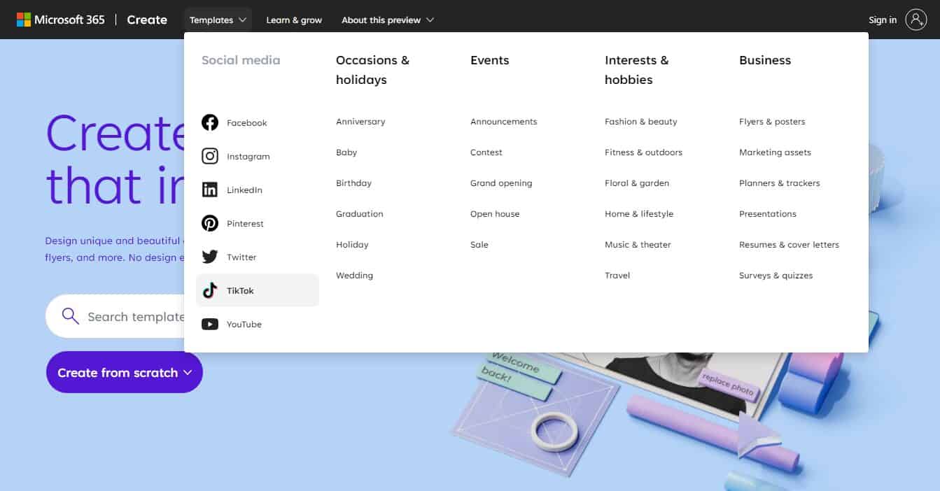 Create ahora está disponible en vista previa, y Microsoft quiere que