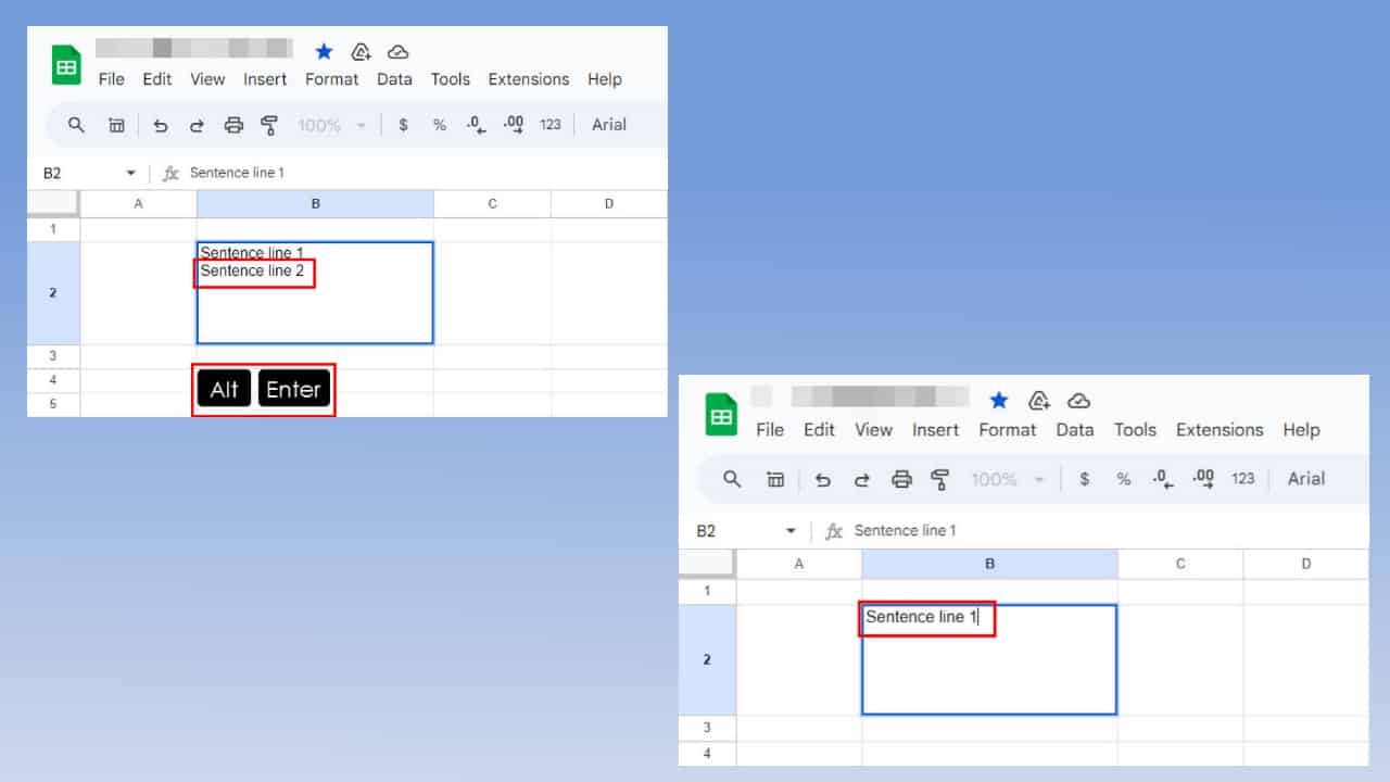 How To Make Two Lines in One Cell in Google Sheets Easily