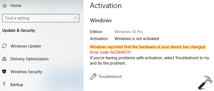 FIX Windows Reported That The Hardware Of Your Device Has Changed