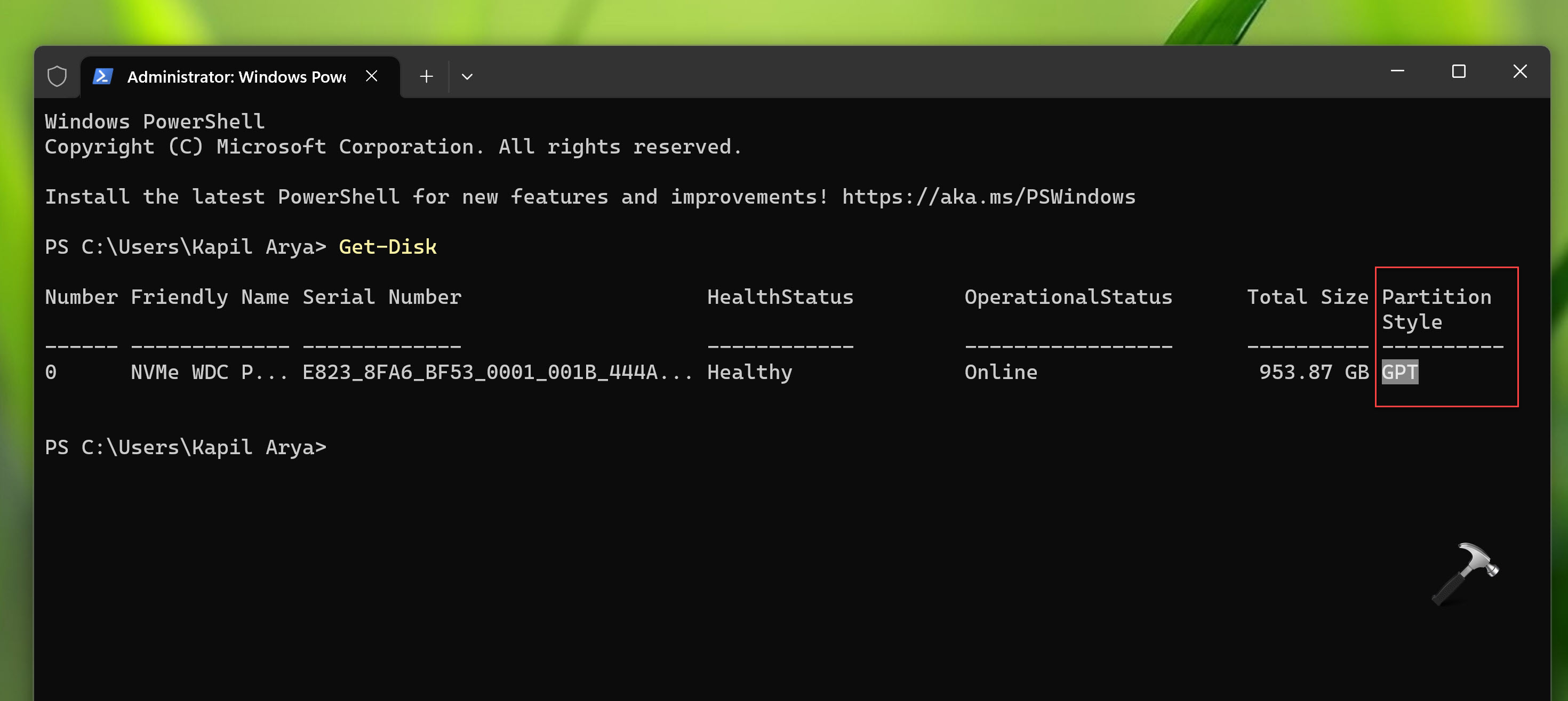 How to check if disk is MBR or GPT in Windows
