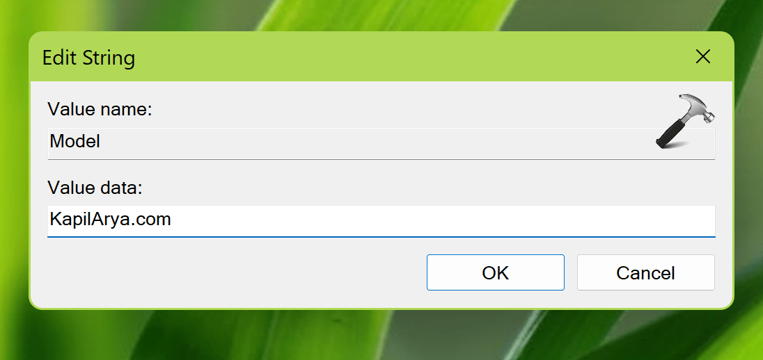 How to change System Product Name in Windows 11