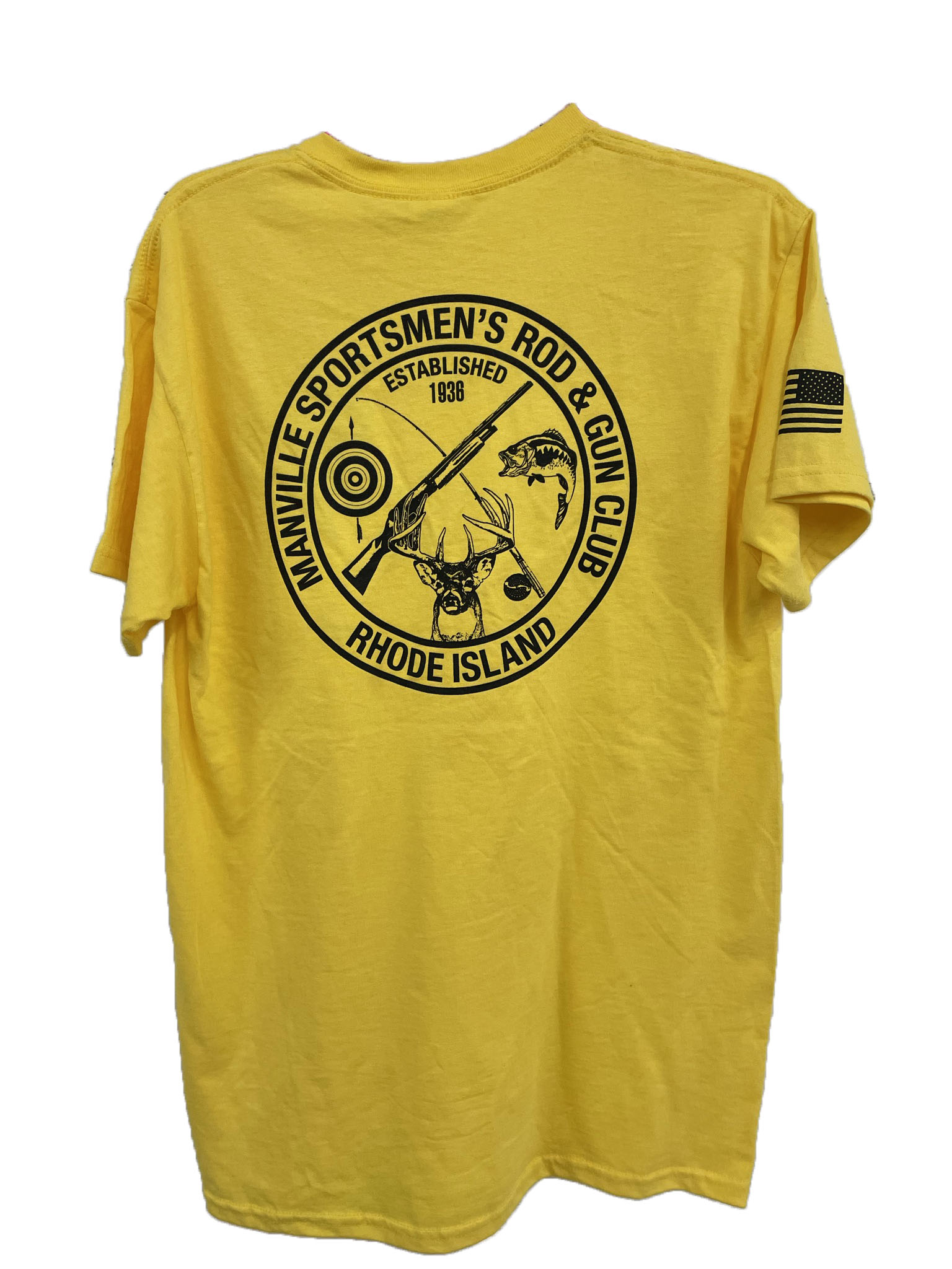 YellowTeeShirtBack Manville Sportsmens Rod and Gun Club