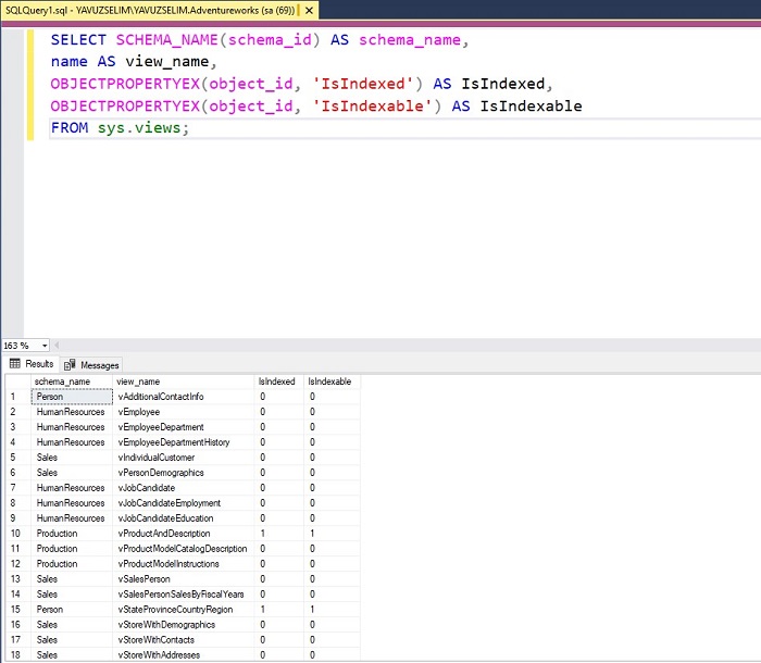 List All Views in SQL Server MSSQL Query