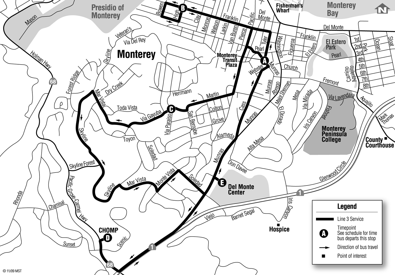Route 3 Map MontereySalinas Transit