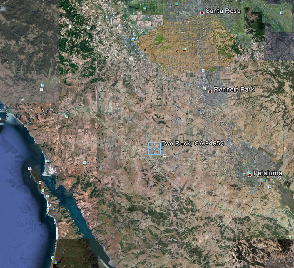 Two Rock, California Sonoma County Map