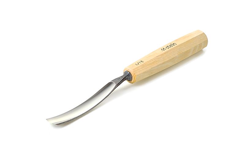 Bent woodcarving gouge Mstein, sweep 4. Tools for handcarving.