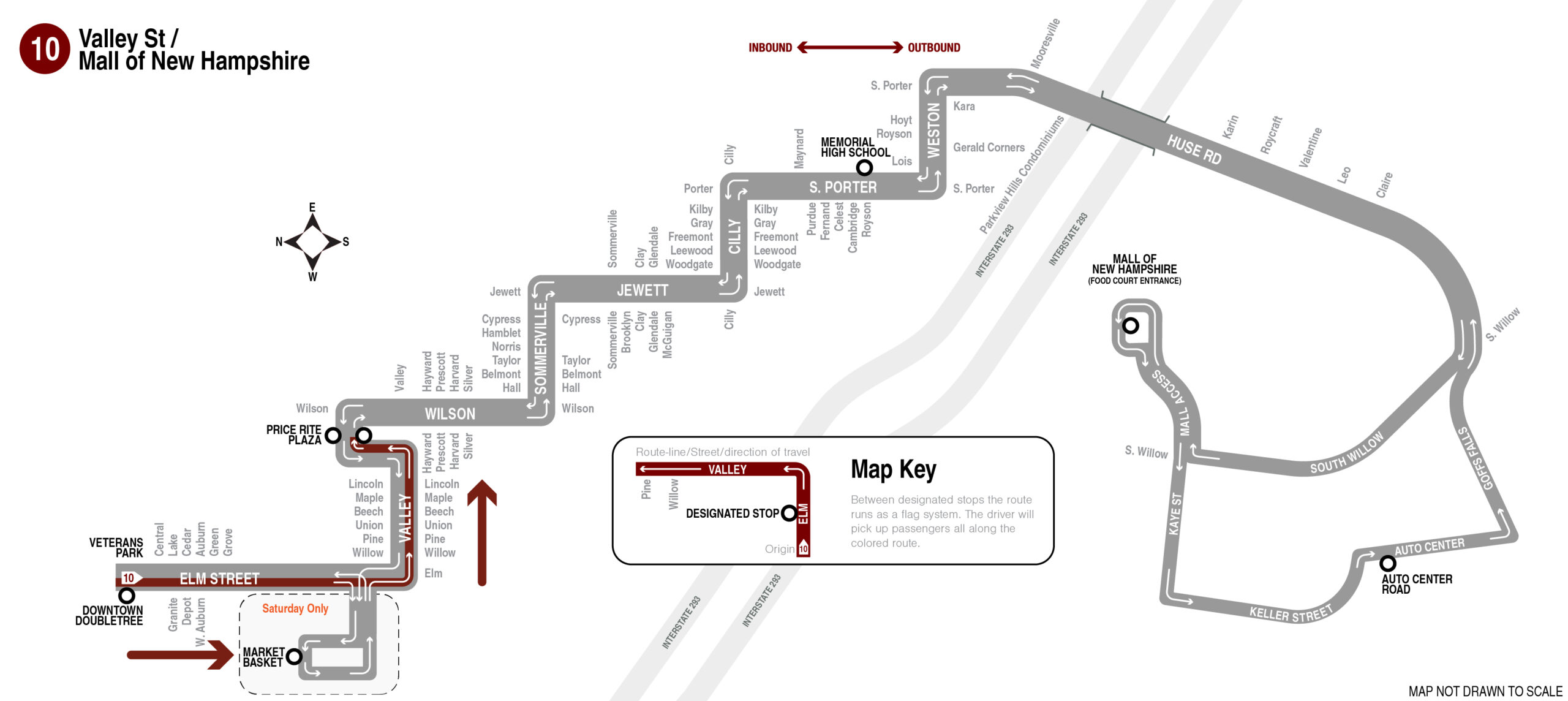 Valley Street/Mall of New Hampshire Route Manchester Transit Authority