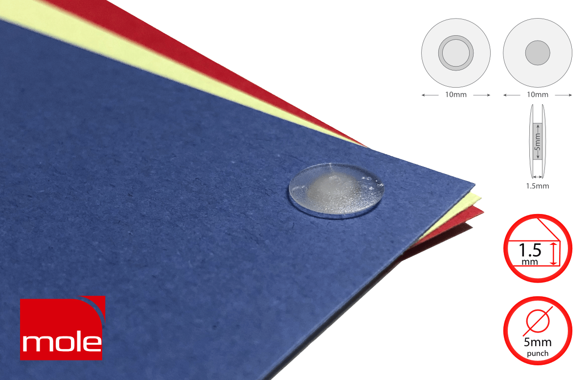 Binding Snap Studs, Plastic 1.5mm, Trans Low Profile