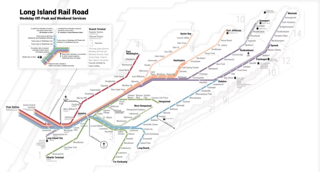 LIRR Map [MTA Long Island Rail Road Map with Zones & Stops]