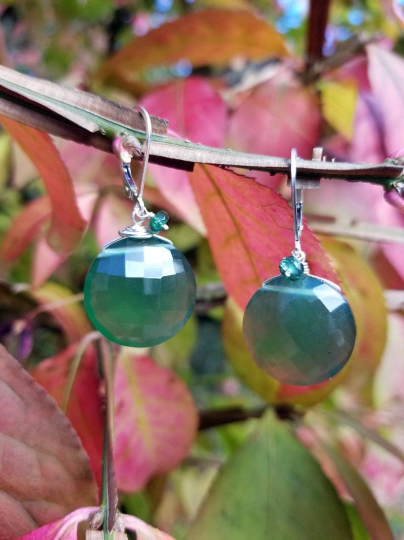 Large Serpentine Gemstone Earrings Mt Caesar Alpacas